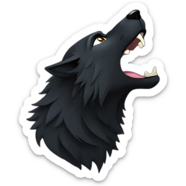 Black wolf howling  sticker