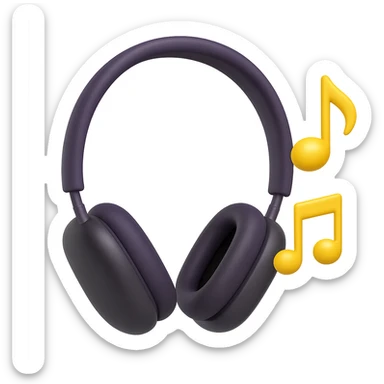 Add music notes to the AirPods MAX headphones in 3D emoji style. Note: 3D emoji style does not support editing, so using general style editor with 3D emoji style hints. sticker