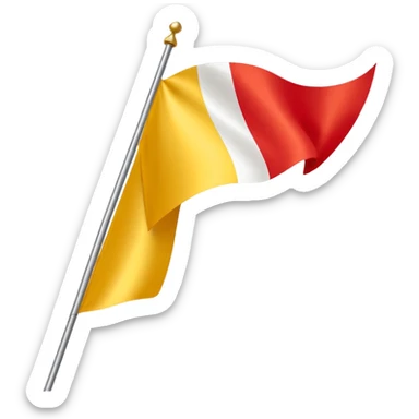 Red, white, and golden yellow tricolour flag inspired by the flag of Italy sticker