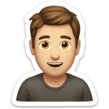 a man with brown hair coming out of a toilet sticker