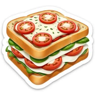 italian foccacia sandwich with tomatoes, mozzarella and basilic sticker