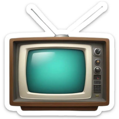 modern retro tv with a blank screen sticker