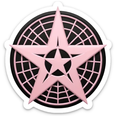 Light pink pentacle with black spiderwebs sticker