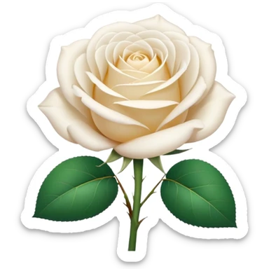 A white rose emoji in iOS emoji style, clean and smooth vector illustration, soft lighting, subtle gradients, minimal and cute, centered, transparent background, high clarity, no outline, no text
 sticker