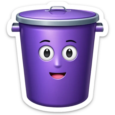 Glitter Purple and Cian rubbish bin sticker