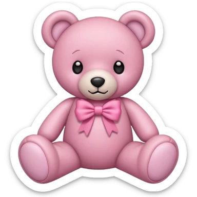 pink bow teddy bear solo sticker