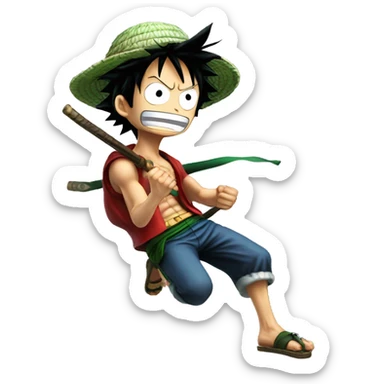 Luffy kick zoro sticker