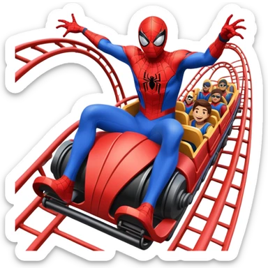 Spider-Man on a roller coaster sticker