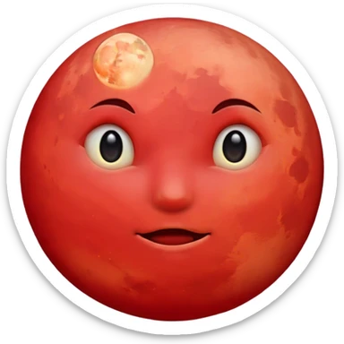 Red moon sticker