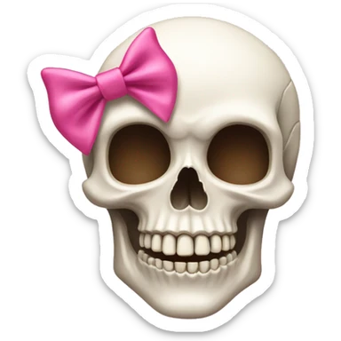 Skull with pink bow sticker