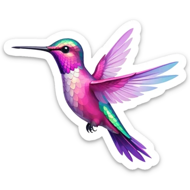 Pink hummingbird  sticker