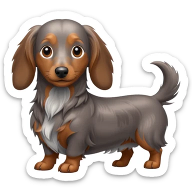 Long haired dapple dachshund  sticker