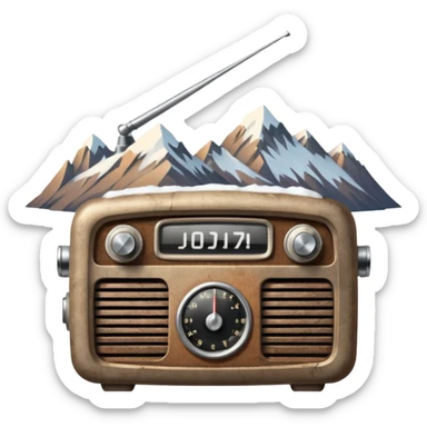 radio over a mountain sticker