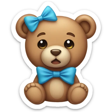 Teddy bear with bow sticker