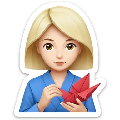the woman who does origami sticker