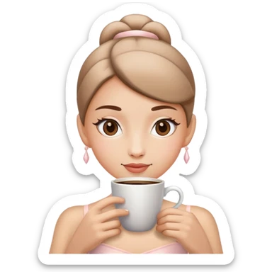 balerina with coffee cup instead of head sticker