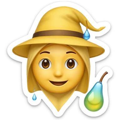 Emoji souriant avec goutte de sueur avec chapeau d"anniversaire et goutte de sueur sticker
