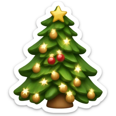 Christmas tree with light wood decorations sticker