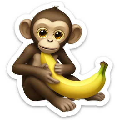 monkey eating banana sticker