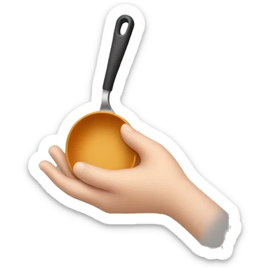 hand holding a pan sticker