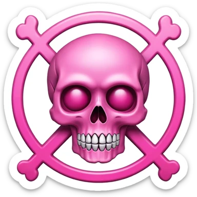 The logo features a pink skull with a bold white OK sign in the center, symbolizing approval. sticker