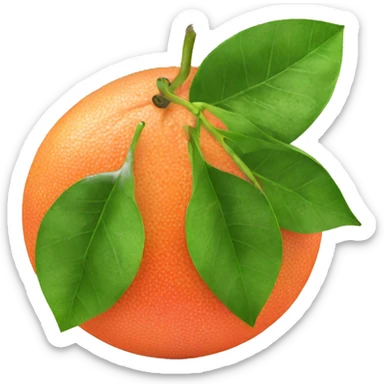 Grapefruit with leaves sticker