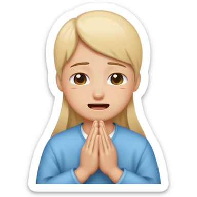 praying while happy crying sticker
