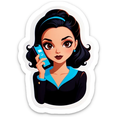 dark beauty with phone sticker