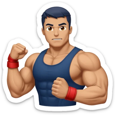 big powerful pumped-up fighter of the navy sticker