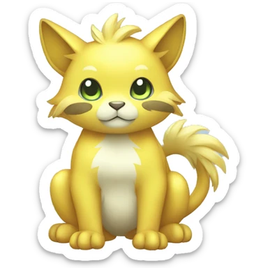 Cute cool shiny colorful animal hybrid Fakemon full body sticker