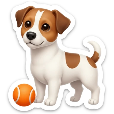Jack russel avec balle de tennis sticker