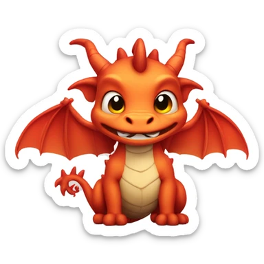 cute dragon with big biceps sticker