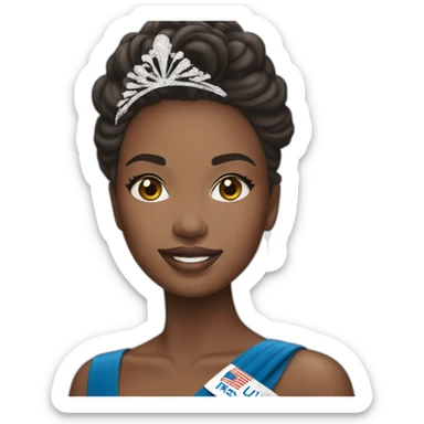 A girl with Miss Universe sticker