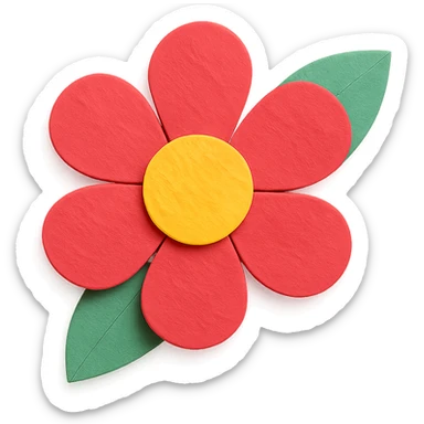 playful paper craft flower backdrop, layered cutout look sticker