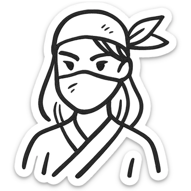 ninja woman sticker