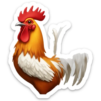 Captive rooster sticker