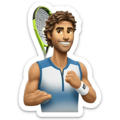 Nadal faisant du tennis sticker
