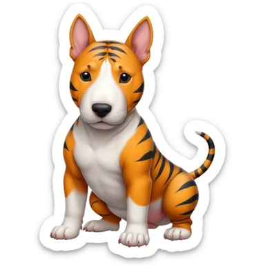 bull terrier tiger coloring sticker
