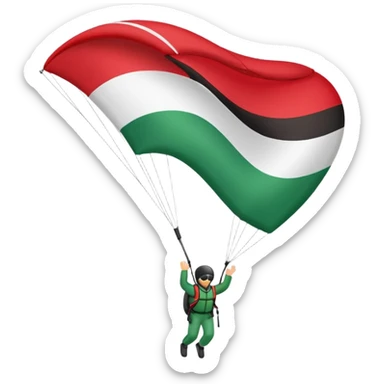 a palestinian flag with a paraglider sticker