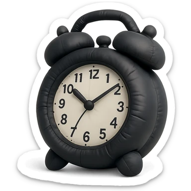 black vintage alarm clock sticker