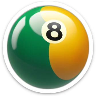 Billiard ball with the number 8 sticker