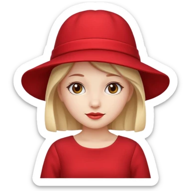 red hat and red dress girl sticker