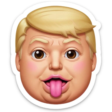 Trump with his super duper fat tongue out sticker