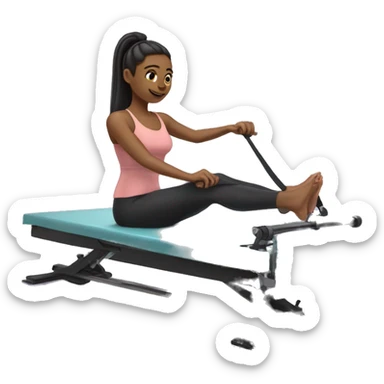 Girl on Reformer pilates machine sticker