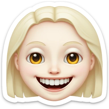 Creepy big smile sticker