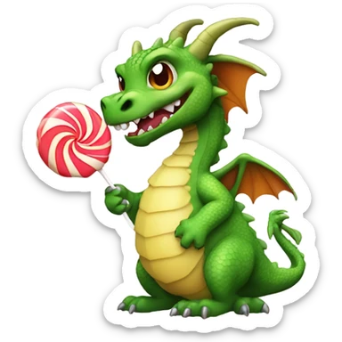 Dragon with a lolly pop sticker