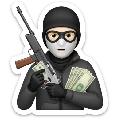 can u do a white guy in a ski mask holding a gun and money sticker