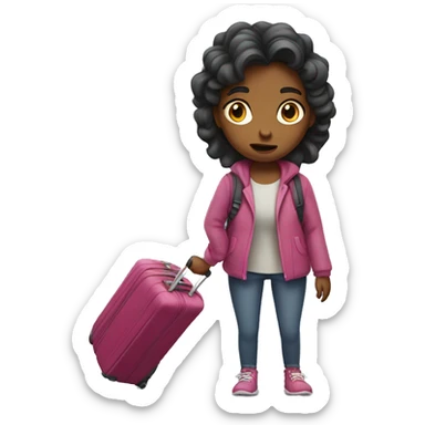 Girl with luggage annoyed  sticker