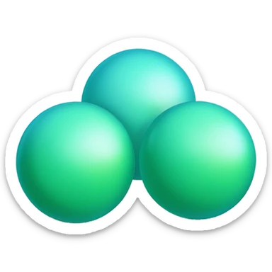 Three balls of light blue green res sticker