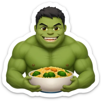 Fat Hulk eating biriyani sticker